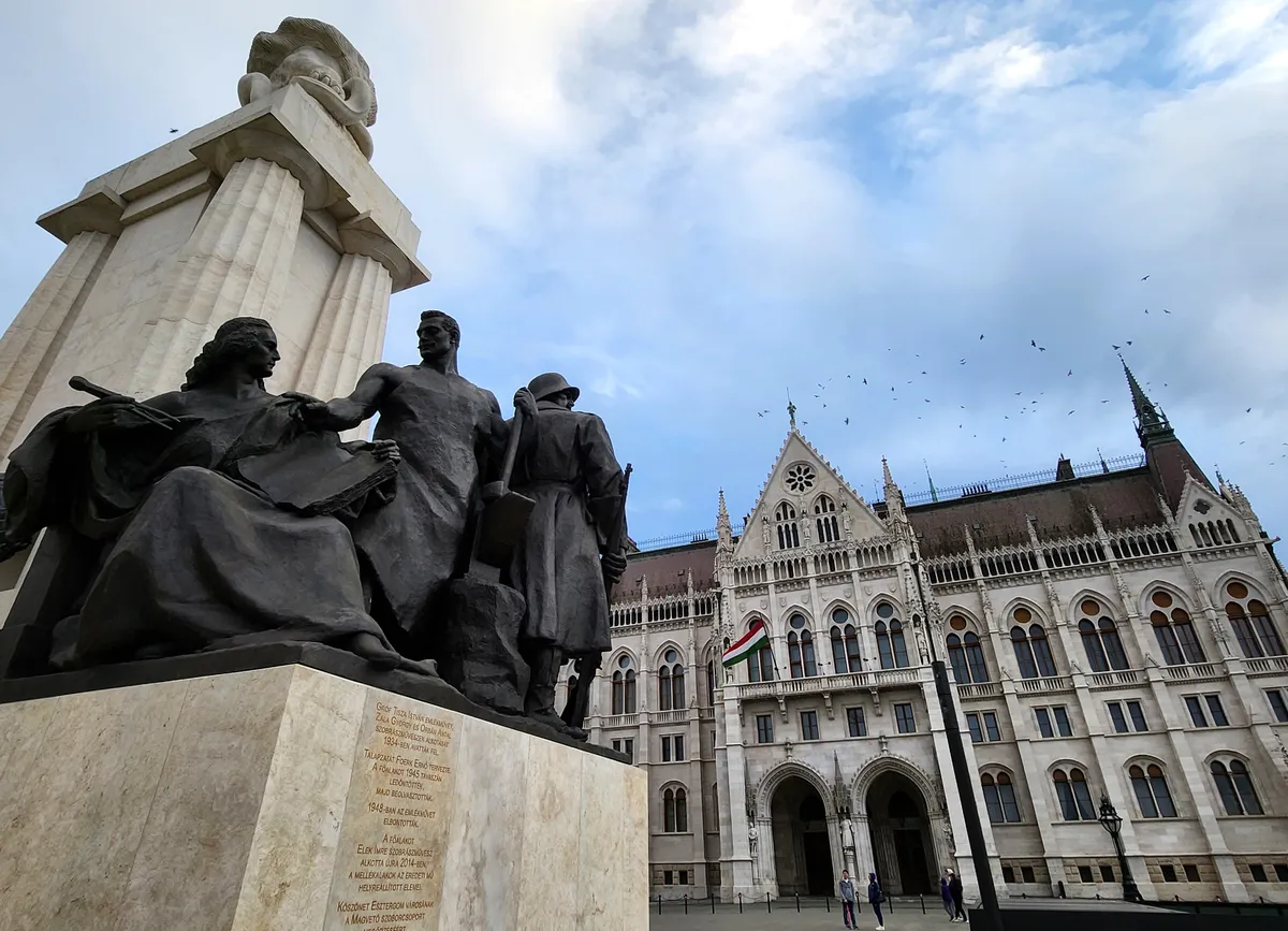Budapest Parliament building at dusk