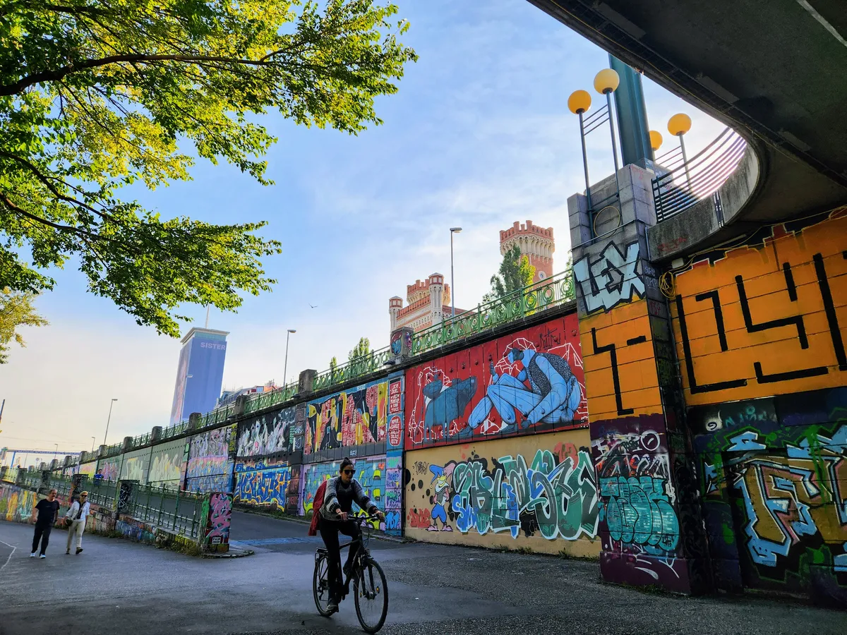 Cyclist on Vienna street